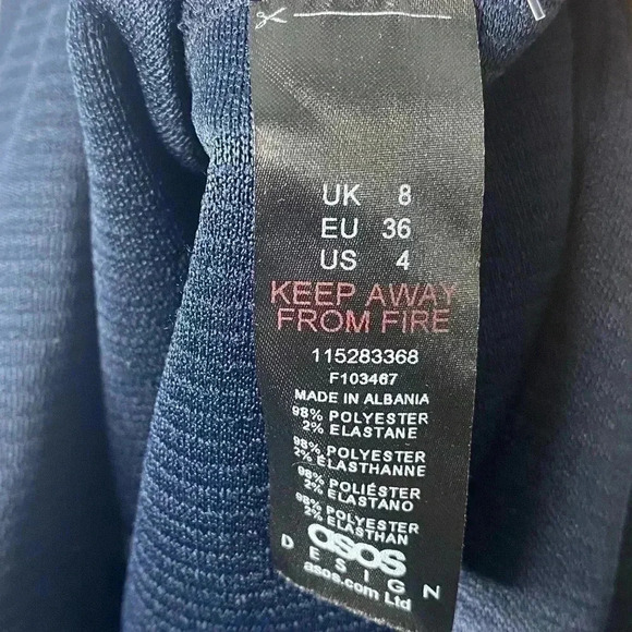 ASOS DESIGN rib jersey stretch collared retro romper in navy - Picture 8 of 8